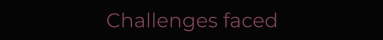 Challenges faced