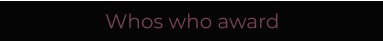 Whos who award